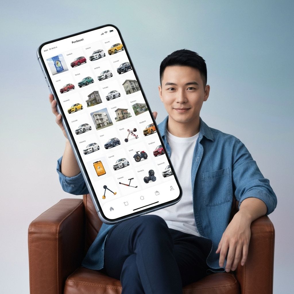 Modern rental marketplace showcasing cars and apartments